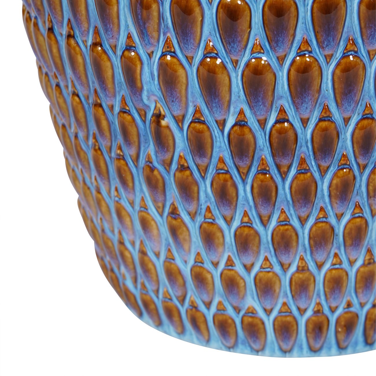 Mediterranean Reactive Glaze Ceramic Blue Planter